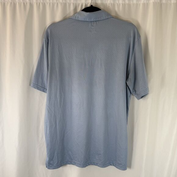 ADIDAS Golf Polo Men's Medium Blue Polka Dot Short Sleeve Soft Collared - Picture 6 of 8